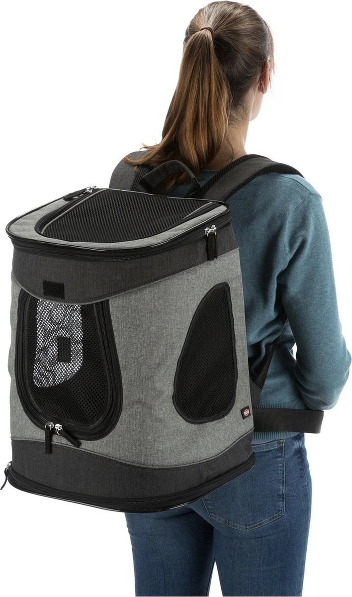 Trixie Hondentas Timon Zwart / Grijs - 34X30X44 CM 6 Trixie Hondentas Timon Zwart / Grijs - 34X30X44 CM - Afbeelding 6