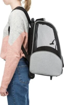 Trixie Reismand Trolley Zwart / Grijs - 36X27X50 CM -Dieren Product Winkel 731x1200 3