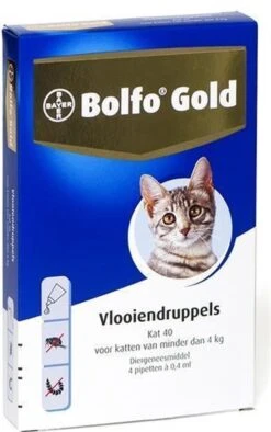 Bayer Bolfo Gold 80 Anti Vlooienmiddel - Kat - > 4 Kg - 4 Pipetten -Dieren Product Winkel 752x1200