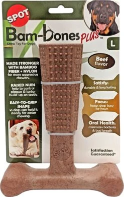 Spot Bam-Bones Plus Easy Grip - Veilig Kauwbot Voor Honden - Speciaal Voor Sterke Kauwers - Verzorgt Het Gebit Van De Hond - Rund Of Kip - S/M/L - Maat: Large, Smaak: Kip -Dieren Product Winkel 755x1200 4