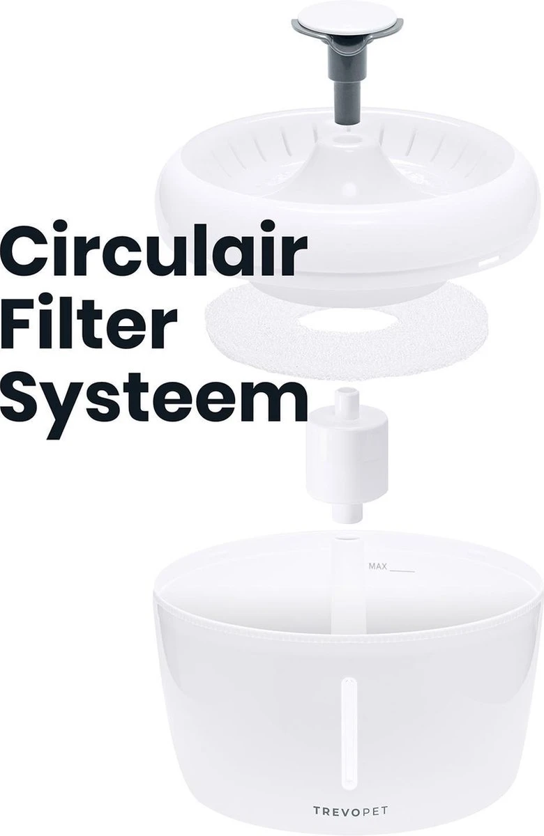 TrevoPet® Drinkfontein Kat - Waterfontein Kat - Kattenfontein - Fluisterstil - Drinkfontein - Drinkbak Kat - 2.5 Liter - Inclusief Filter - Wit 8 TrevoPet® Drinkfontein Kat - Waterfontein Kat - Kattenfontein - Fluisterstil - Drinkfontein - Drinkbak Kat - 2.5 Liter - Inclusief Filter - Wit - Afbeelding 8
