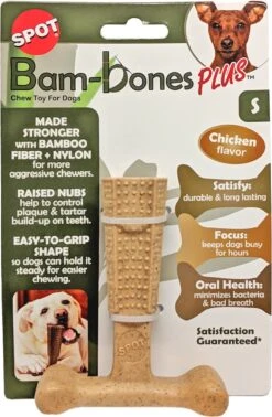 Spot Bam-Bones Plus Easy Grip - Veilig Kauwbot Voor Honden - Speciaal Voor Sterke Kauwers - Verzorgt Het Gebit Van De Hond - Rund Of Kip - S/M/L - Maat: Large, Smaak: Kip -Dieren Product Winkel 784x1200 6