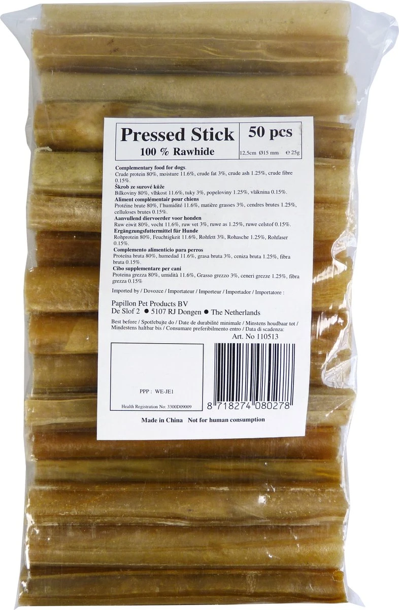 Kluif Voor Hond -Buffelhuidstaven - 12,5 Cm - 50 Stuks- Kauwstaven- Hondensnack 1 Kluif Voor Hond -Buffelhuidstaven - 12,5 Cm - 50 Stuks- Kauwstaven- Hondensnack