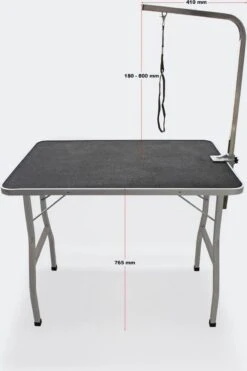 Honden Trimtafel Met Enkele Aanlijnoptie, 760 Mm Hoog, Inklapbaar; Kniptafel - Wastafel Met Lus Zwart / Grijs - Verzorgingstafel Voor Huisdieren - Multistrobe -Dieren Product Winkel 798x1200 2