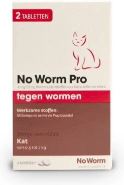 No Worm Pro Kat & Kitten - Anti Wormenmiddel - 2 X 2 Tab Vanaf 0.5 Kg Vanaf 6 Weken -Dieren Product Winkel 802x1200 2