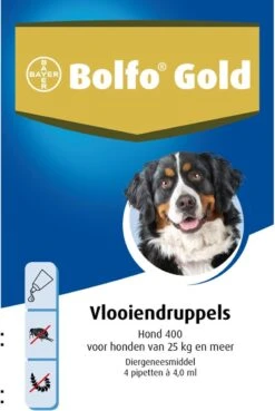 Bayer Bolfo Gold 400 Anti Vlooienmiddel - Hond - >25 Kg - 4 Pipetten