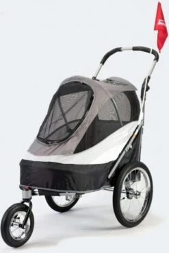 InnoPet Sporty Dog Trailer Deluxe - Hondenfietskar - Zwart/Zilvergrijs - 71x44x63cm -Dieren Product Winkel 804x1200 3