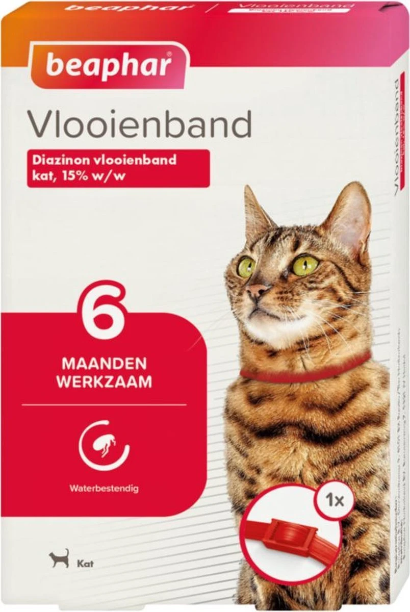 Beaphar Vlooienband Kat - Rood - 1 Stuk 7 Beaphar Vlooienband Kat - Rood - 1 Stuk - Afbeelding 7