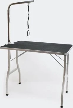Honden Trimtafel Met Enkele Aanlijnoptie, 760 Mm Hoog, Inklapbaar; Kniptafel - Wastafel Met Lus Zwart / Grijs - Verzorgingstafel Voor Huisdieren - Multistrobe -Dieren Product Winkel 807x1200 4
