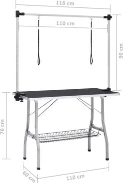 VIDAXL Hondentrimtafel Verstelbaar Met 2 Lussen En Opbergschap -Dieren Product Winkel 808x1200 6