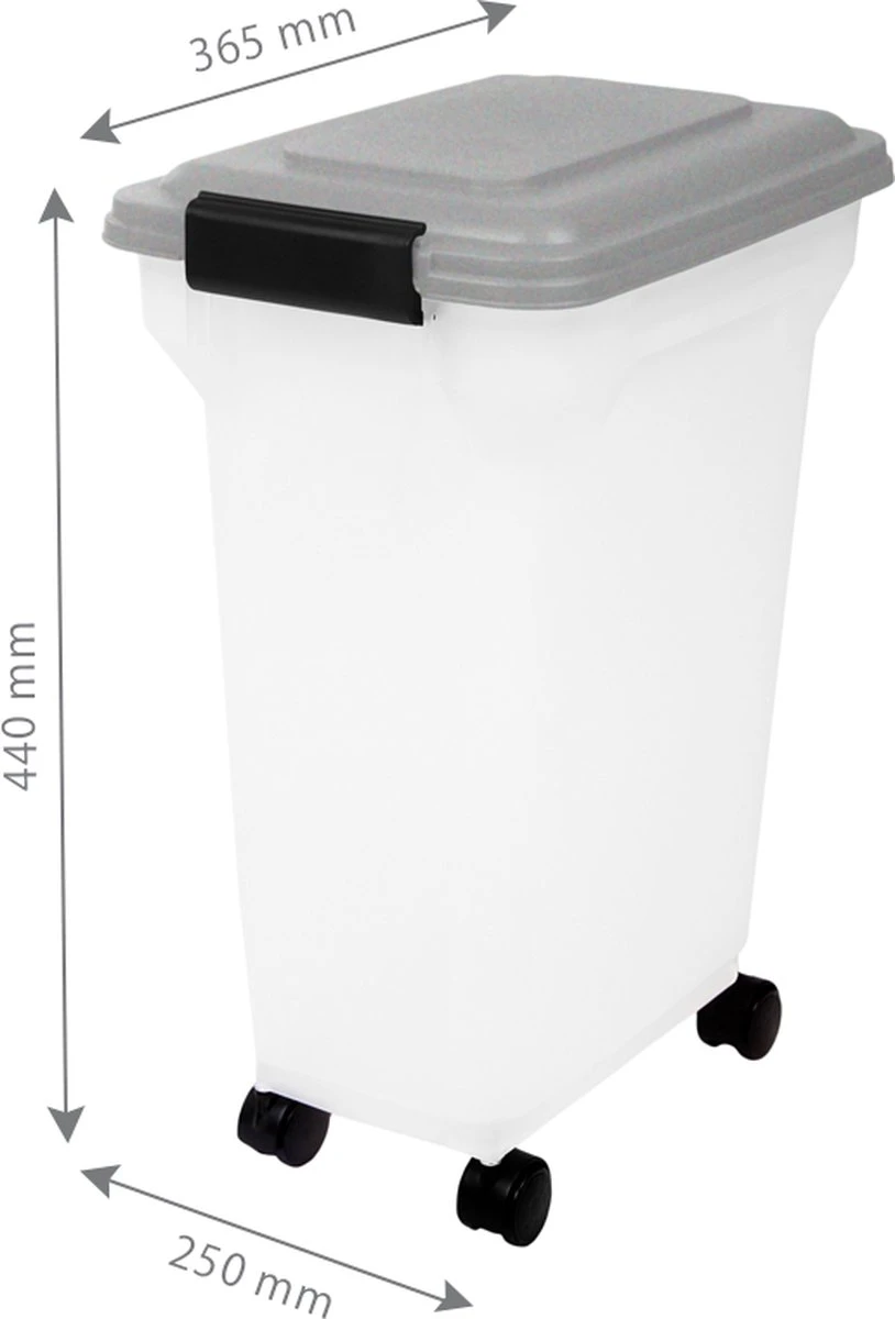 Iris Ohyama Air Tight Food Container ATS-M - Kunststof- 20 Liter - Transparant/Grijs - Met Schepje 3 Iris Ohyama Air Tight Food Container ATS-M - Kunststof- 20 Liter - Transparant/Grijs - Met Schepje - Afbeelding 3