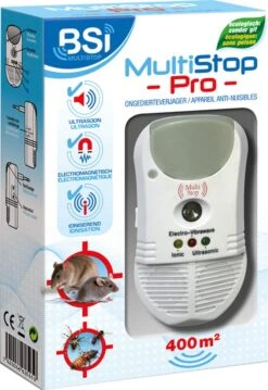 BSI - Multistop Pro - Ongedierteverjager Met 3-voudige Werking: Ultrasoon + Elektromagnetisch + Ioniserend - Ongediertebestrijding - Onhoorbaar Voor Mens - Bereik Tot 300 M² -Dieren Product Winkel 826x1200 1
