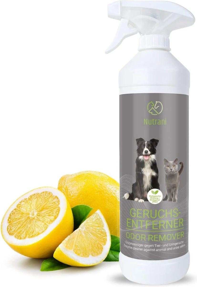Nutrani Geurverwijderaar, 750 Ml, Natuurlijke Enzymreiniger Als Gebruiksklare Spray Met Biologische Werking, Verwijdert Geurtjes, Urine, Poep En Vlekken Van Honden En Katten 1 Nutrani Geurverwijderaar, 750 Ml, Natuurlijke Enzymreiniger Als Gebruiksklare Spray Met Biologische Werking, Verwijdert Geurtjes, Urine, Poep En Vlekken Van Honden En Katten