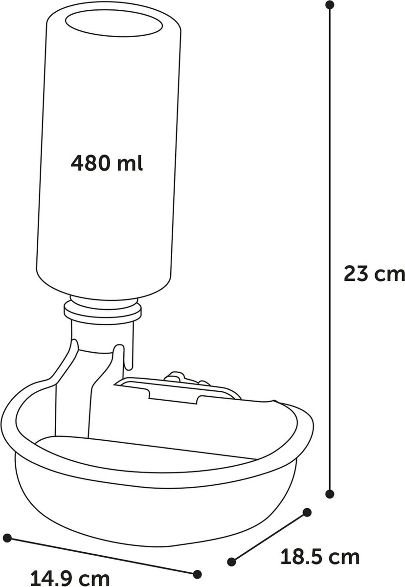 Flamingo Drinkfles Diza Voor Bench - Hondenbench - 14.9x18.5x23 Cm 480 Ml Grijs 3 Flamingo Drinkfles Diza Voor Bench - Hondenbench - 14.9x18.5x23 Cm 480 Ml Grijs - Afbeelding 3