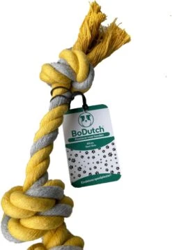 BoDutch Flostouw Hond - Hondenspeelgoed - Trektouw Hond - Hondentouw - Flostouw Hond - 60 Cm - Apporteerspeelgoed - Geel/Grijs -Dieren Product Winkel 829x1200 8