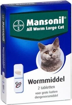 Mansonil All Worm Large Cat Ontworming - Grote Kat - 2 Tabletten -Dieren Product Winkel 832x1200