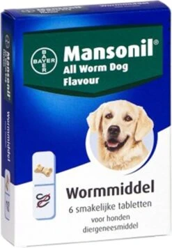 Mansonil All Worm Dog Tasty Ontwormingsmiddel (S/M Vanaf 2.5kg) - 6 Tabletten -Dieren Product Winkel 833x1200 2