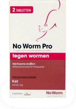 Exil No Worm Pro - Kat - 2 Tabletten -Dieren Product Winkel 837x1200