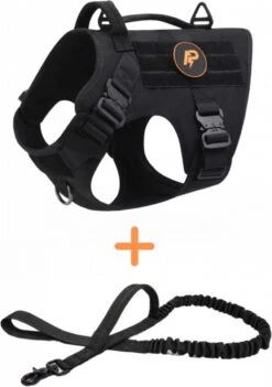 Always Prepared © Pro K9 Tuig + Riem – Anti Trek Tuig – Honden Harnas – Y Tuig Hond – Tactical Hondenvest – Best Getest 2022 – Tuigje Hond – Middel En Grote Hond – Honden Tuigje – Harnas Hond – Veiligheidstuig – 450KG Anti Trek Test – Zwart Maat L