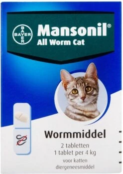 Mansonil All Worm Cat Ontworming - Kat - 4 Tabletten 18 Mansonil All Worm Cat Ontworming - Kat - 4 Tabletten -Dieren Product Winkel 850x1200