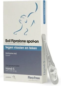 Flea Free Fipralone Spot-on Hond 2 Tot 10 Kg - 3 Pipet -Dieren Product Winkel 858x1200 5