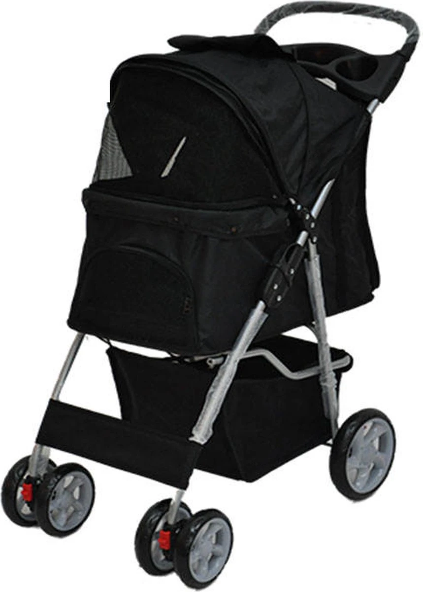 Hondenbuggy Zwart 4-wieler - Huisdieren Wandelwagen Inklapbaar - Dogs&Co 1 Hondenbuggy Zwart 4-wieler - Huisdieren Wandelwagen Inklapbaar - Dogs&Co