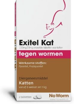 Exitel No Worm Ontwormingsmiddel - Kat 2 Tabl -Dieren Product Winkel 862x1200
