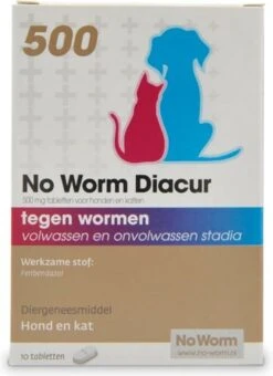 No Worm Diacur 500 Ontworming Hond En Kat 10 Tabletten