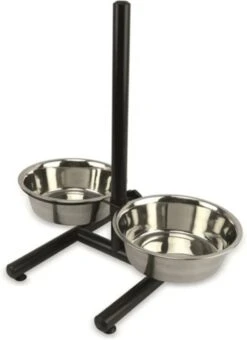 Merkloos Honden Voer & Waterbak - RVS - Op Standaard - In Hoogte Verstelbaar -Dieren Product Winkel 873x1200 4