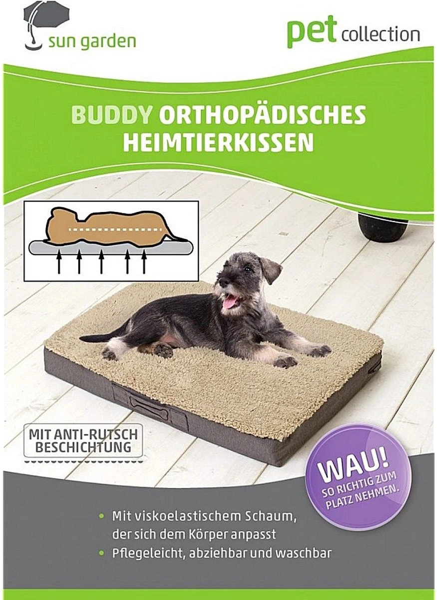 Sun Garden Buddy Orthopedisch Hondenkussen 120x72x10cm Antraciet 4 Sun Garden Buddy Orthopedisch Hondenkussen 120x72x10cm Antraciet - Afbeelding 4
