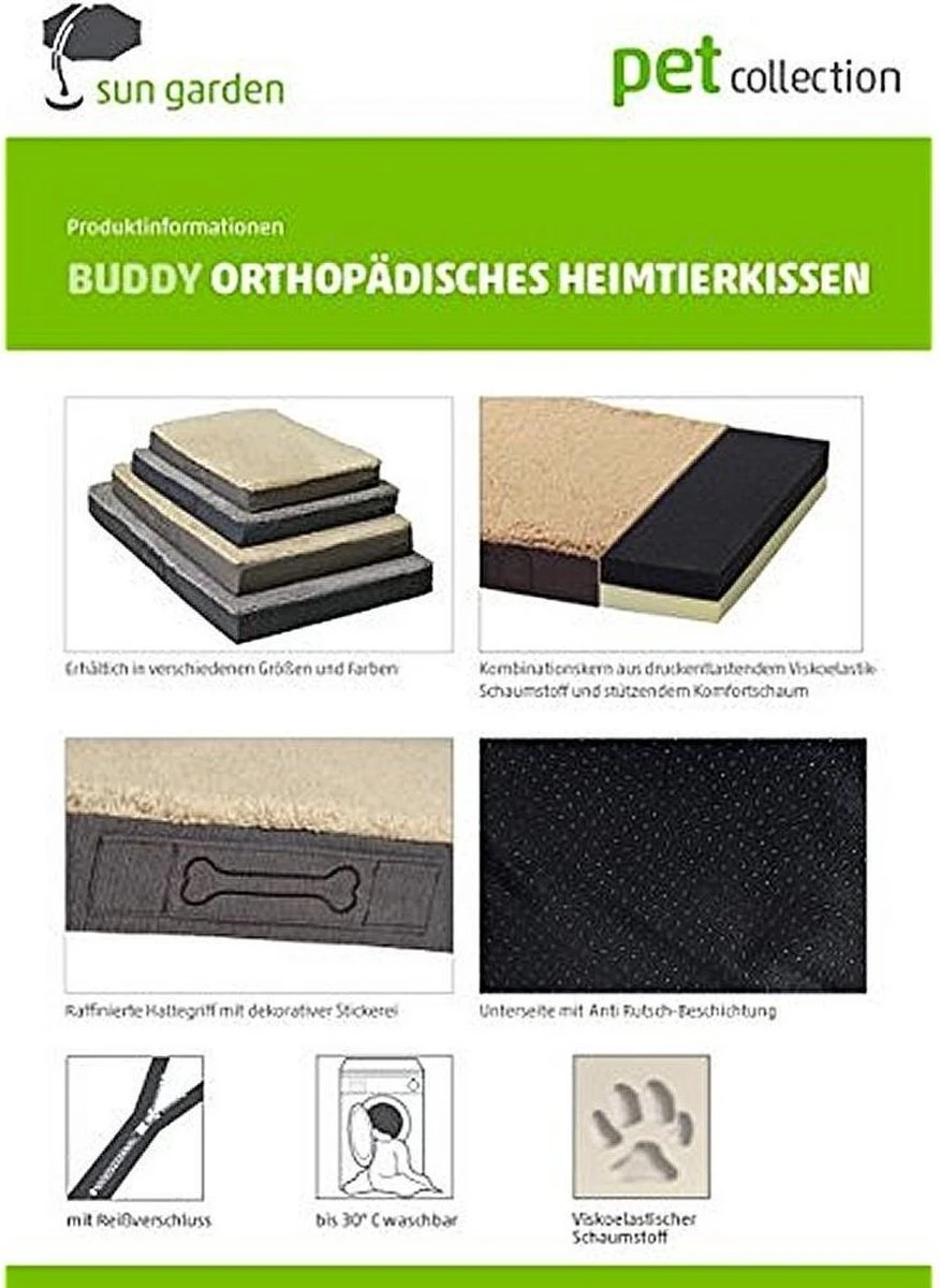 Sun Garden Buddy Orthopedisch Hondenkussen 140x100x10cm 5 Sun Garden Buddy Orthopedisch Hondenkussen 140x100x10cm - Afbeelding 5