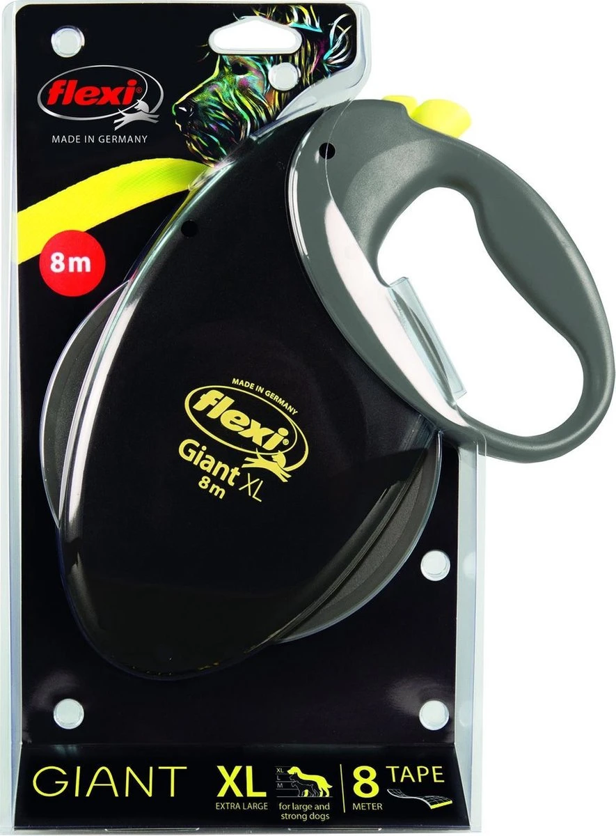 Flexi Giant Tape - Hondenriem - Zwart/Geel - XL - 8 M - (<50 Kg) 8 Flexi Giant Tape - Hondenriem - Zwart/Geel - XL - 8 M - (<50 Kg) - Afbeelding 8