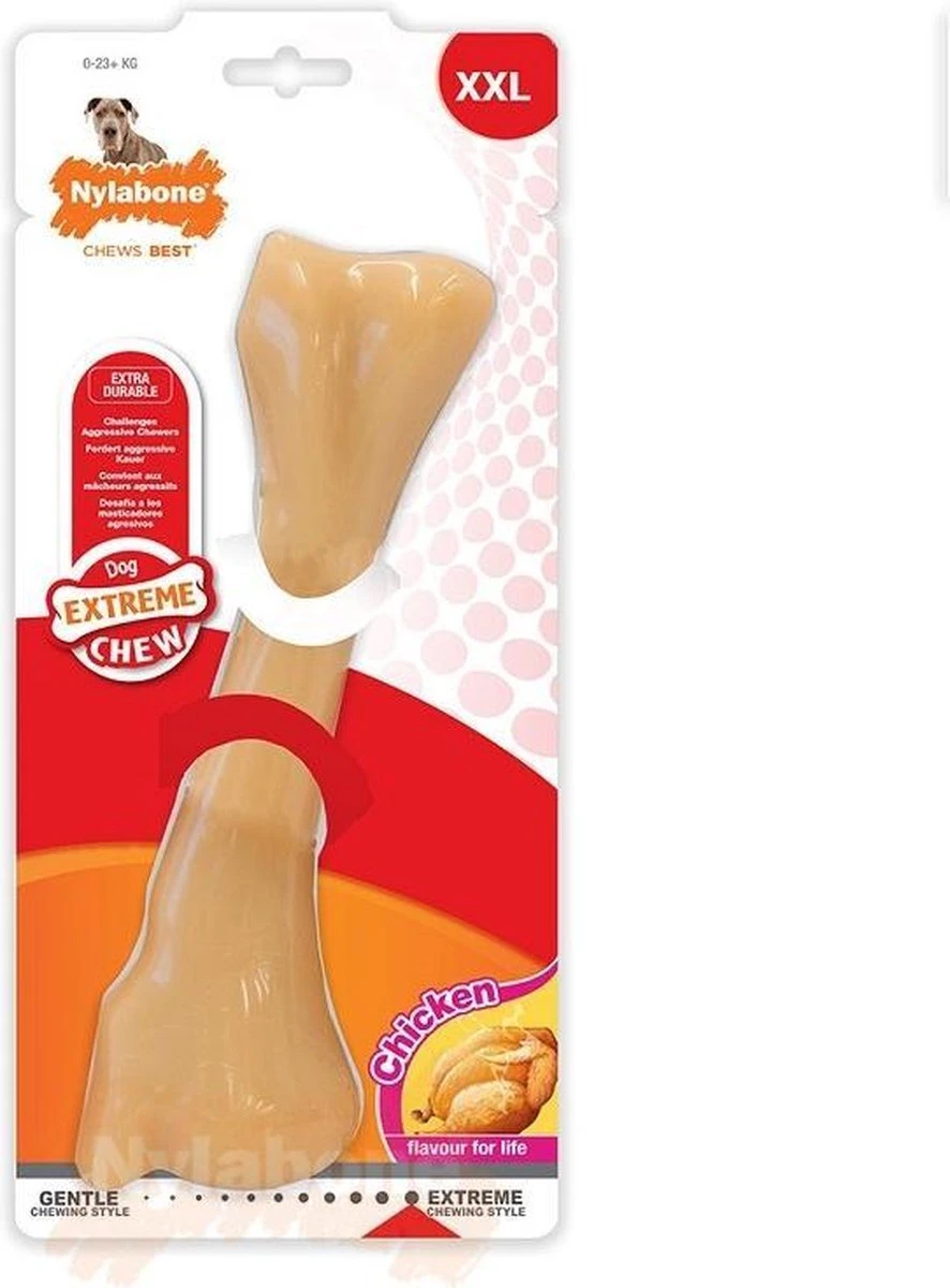 Nylabone Harde Bijters Kluif - Kip - Voor Honden Tot 15 Kg 4 Nylabone Harde Bijters Kluif - Kip - Voor Honden Tot 15 Kg - Afbeelding 4