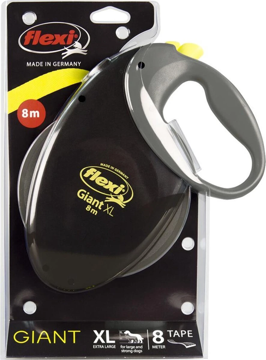 Flexi Giant Tape - Hondenriem - Zwart/Geel - XL - 8 M - (<50 Kg) 12 Flexi Giant Tape - Hondenriem - Zwart/Geel - XL - 8 M - (<50 Kg) - Afbeelding 12