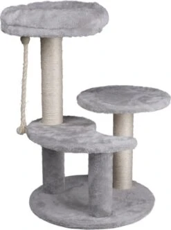 Maxxpro Krabpaal - Krabpaal Voor Katten - Kattenspeelgoed - 62 CM - 3 Platformen - Speeltouw - Sisal - Grijs
