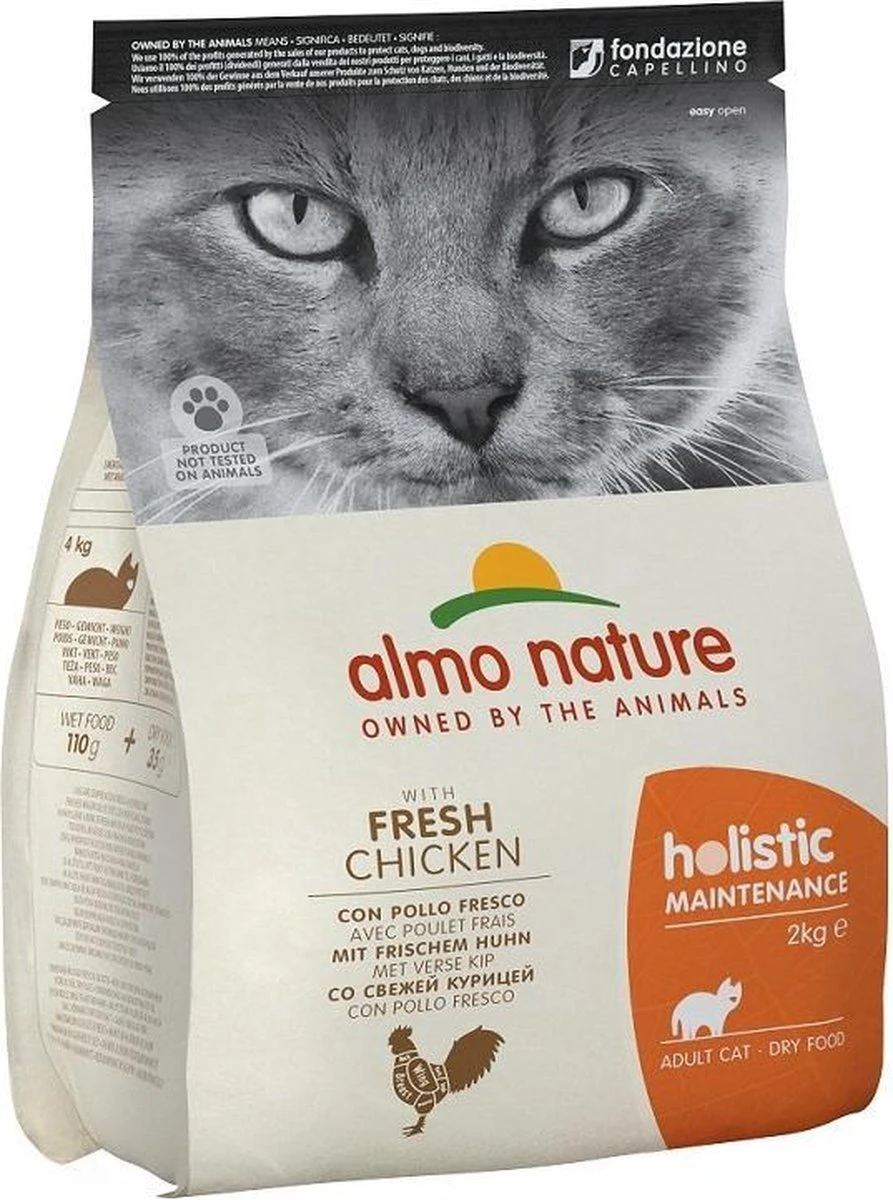 Almo Nature Holistic Droogvoer Voor Volwassen Katten - Kip - In 400gr, 2kg Of 12kg - Holistic Kip - 2kg 5 Almo Nature Holistic Droogvoer Voor Volwassen Katten - Kip - In 400gr, 2kg Of 12kg - Holistic Kip - 2kg - Afbeelding 5