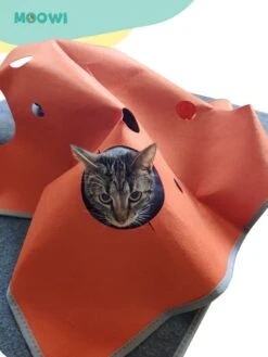 Moowi - Katten Speel Kleed – Kattentunnel – Hide And Seek Spel – Deken Kat – Kattenspeelgoed – Speelmat Katten Grijs – Incl. 2 Sisal Ballen En Verenspeeltje -Dieren Product Winkel 900x1200 12
