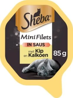Sheba Mini Filets In Saus Katten Natvoer - Kip & Kalkoen - 22 X 85 Gr -Dieren Product Winkel 900x1200 2