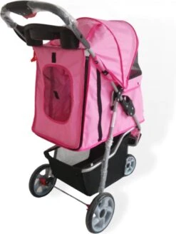 Topmast Modern - Hondenbuggy - Roze - Inklapbare - 3 Wielen - Comfort Buggy -Dieren Product Winkel 905x1200 9