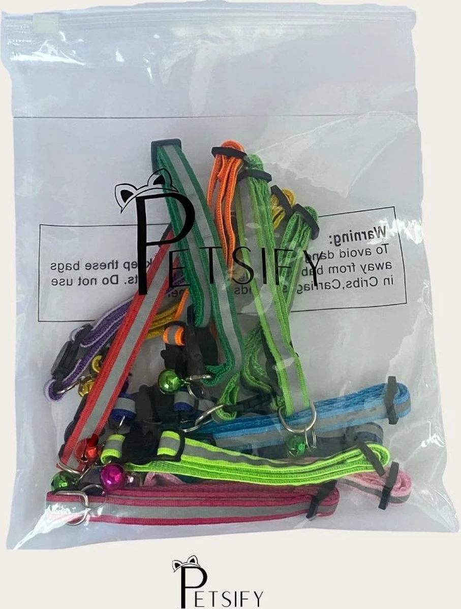 Petsify - Kattenhalsband Met Belletje - Veiligheidssluiting - Reflecterend - Halsband Kat - Halsband Kitten - Set Van 11 5 Petsify - Kattenhalsband Met Belletje - Veiligheidssluiting - Reflecterend - Halsband Kat - Halsband Kitten - Set Van 11 - Afbeelding 5