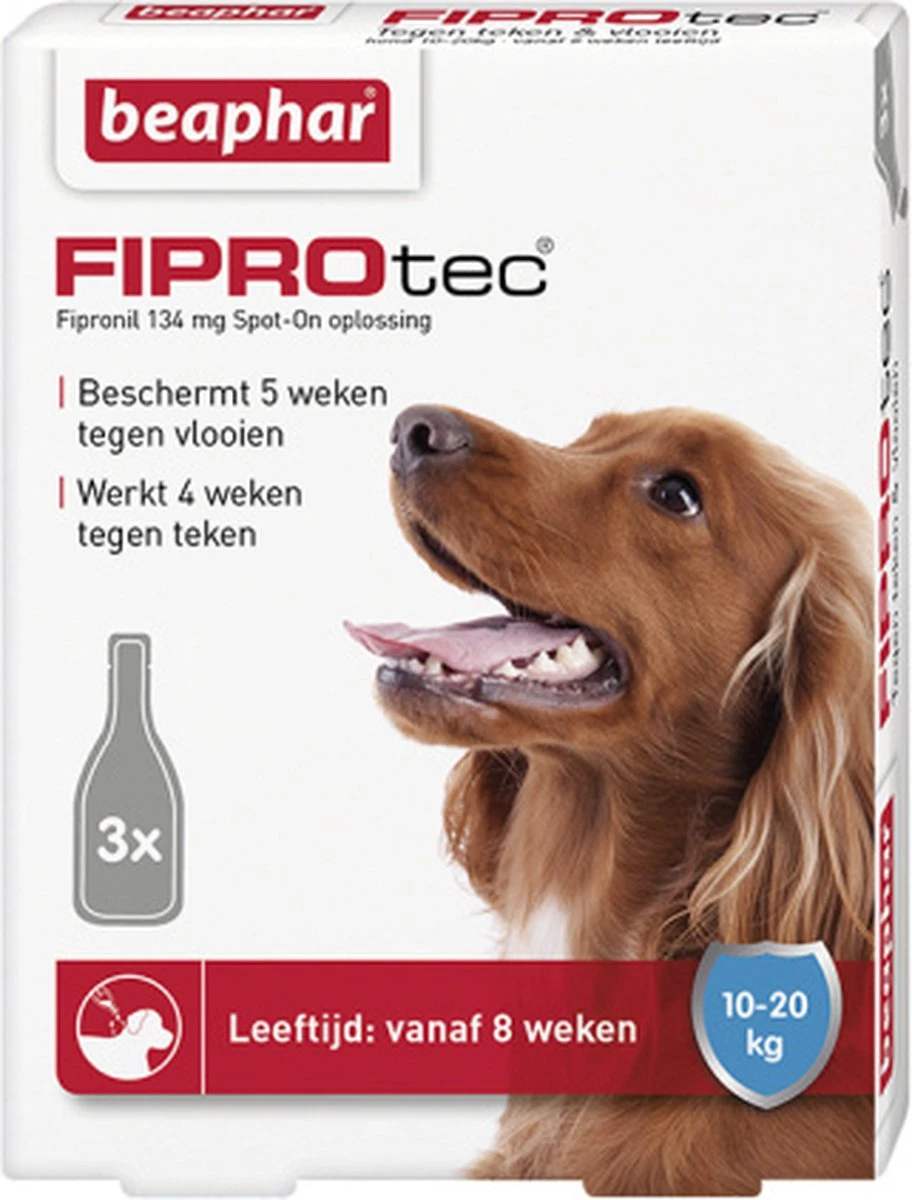 Beaphar Fiprotec Vlooien- En Tekenmiddel Hond 10-20 Kg - 4 Pipetten 14 Beaphar Fiprotec Vlooien- En Tekenmiddel Hond 10-20 Kg - 4 Pipetten - Afbeelding 14