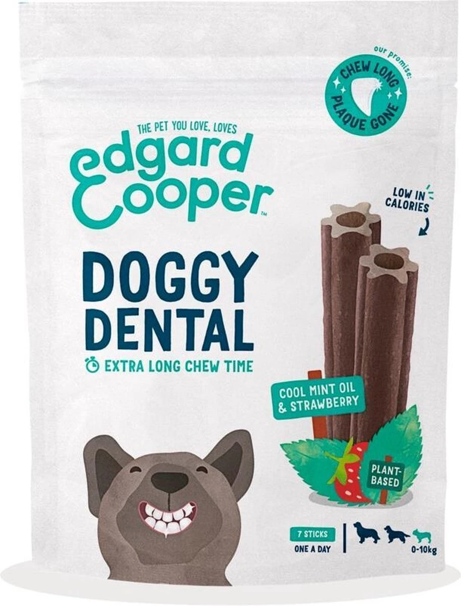 Merkloos Edgard & Cooper Doggy Dental Sticks Aardbei - Frisse Muntolie Small 10 Merkloos Edgard & Cooper Doggy Dental Sticks Aardbei - Frisse Muntolie Small - Afbeelding 10
