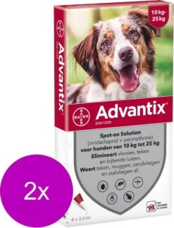 Bayer Advantix Vlooien & Teken Pipetten - Hond 10 Tot 25kg - 2 X 6 Stuks
