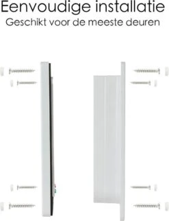 Merkloos Kattenluik - Inclusief Tunnel - 4 Vergendelingsstanden - Wit - Waterdicht - 23 X 25 X 5.5 Cm -Dieren Product Winkel 921x1200