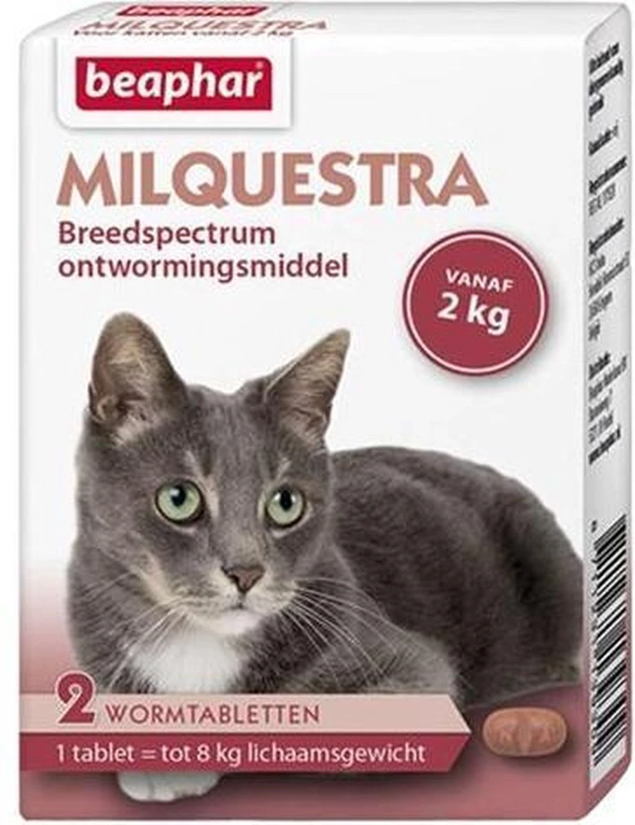 Beaphar Milquestra Ontworming Tabletten Kat 2 - 12 Kg 4 Tabletten 7 Beaphar Milquestra Ontworming Tabletten Kat 2 - 12 Kg 4 Tabletten - Afbeelding 7