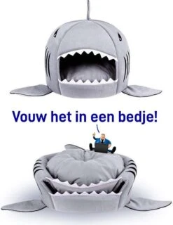 MikaMax Haai Hondenmand - Kattenmand - Dierenmand - Huisdierkussen - Mand Of Bed - Origineel - Extra Zacht Materiaal - 42 X 42 X 36 Cm -Dieren Product Winkel 926x1200 1