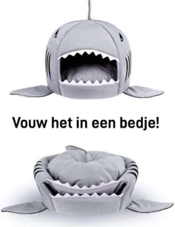 MikaMax Haai Hondenmand - Kattenmand - Dierenmand - Huisdierkussen - Mand Of Bed - Origineel - Extra Zacht Materiaal - 42 X 42 X 36 Cm -Dieren Product Winkel 926x1200 2