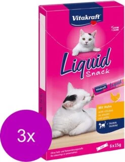 Vitakraft Cat Liquid Snack 6 Stuks - Kattensnack - 3 X Kip -Dieren Product Winkel 927x1200