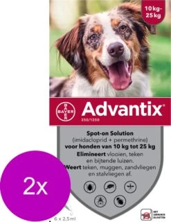 Bayer Advantix Vlooien & Teken Pipetten - Hond 10 Tot 25kg - 2 X 6 Stuks -Dieren Product Winkel 927x1200 5