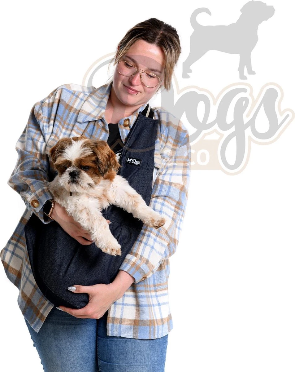 Dogs&Co Draagtas Hond - Denim Blauw - Hondentas 64x45 Cm 5 Dogs&Co Draagtas Hond - Denim Blauw - Hondentas 64x45 Cm - Afbeelding 5